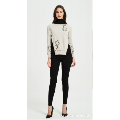 ladies rope embroidery Cashmere jumper